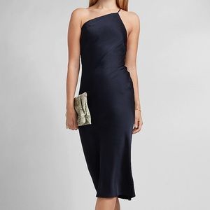 One shoulder satin dress